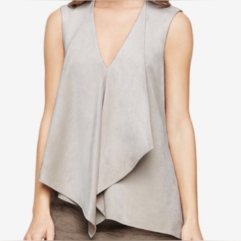 BCBG Maxazria “Abby” Faux-Suede Top